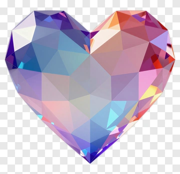 Colorful Heart-Shaped Gemstone PNG