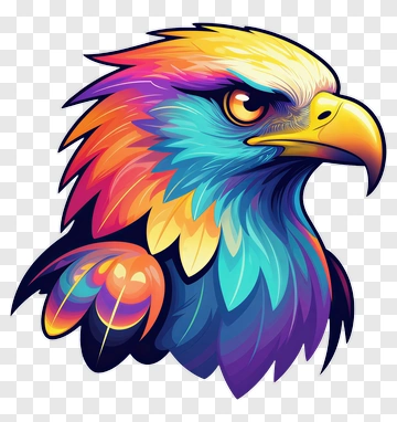 Colorful Eagle Head Illustration PNG