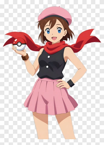 Anime Girl Holding A Poké Ball PNG