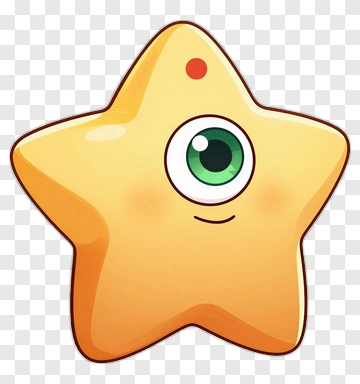 Cartoon Star Character With A Smiling Face PNG