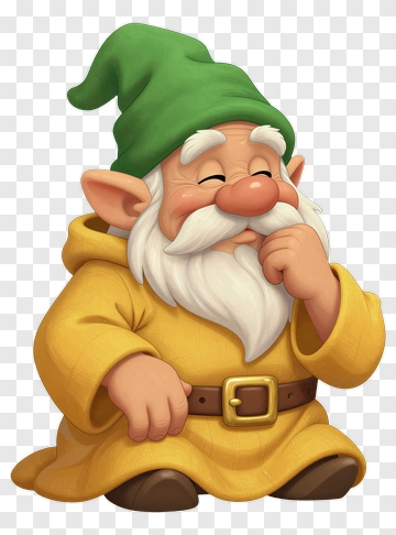 Cartoon Gnome Thinking PNG