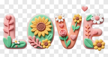 Colorful Love Letters With Flowers PNG