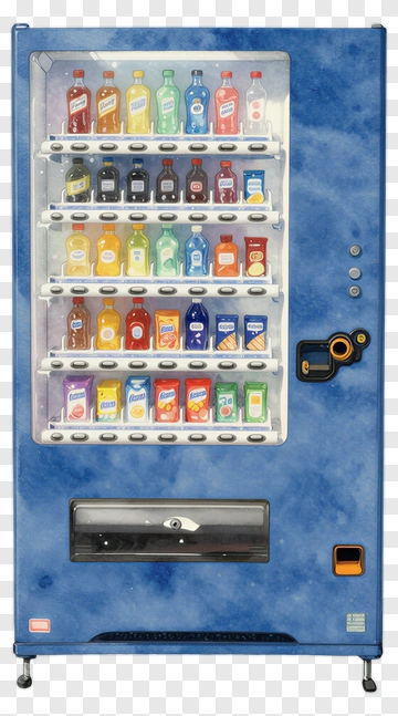 Vending Machine With Various Drinks PNG