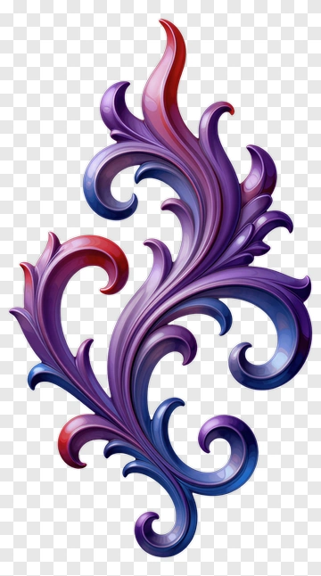 Colorful Ornamental Swirl Design PNG