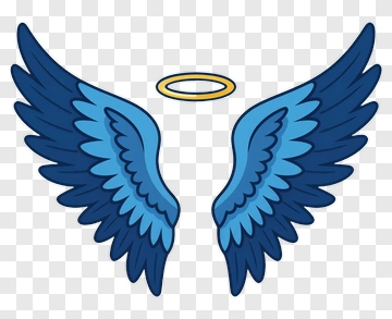 Cartoon Angel Wings With Halo PNG