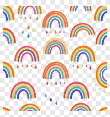 Colorful Rainbows With Raindrops PNG