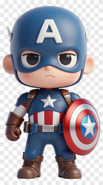 3D Cartoon Superhero Holding A Shield PNG