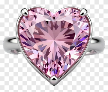 Heart-Shaped Pink Gemstone Ring PNG