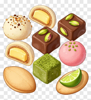 Colorful Assorted Sweets And Confections PNG