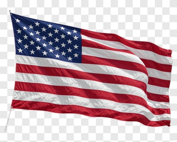 American Flag Waving In The Wind PNG