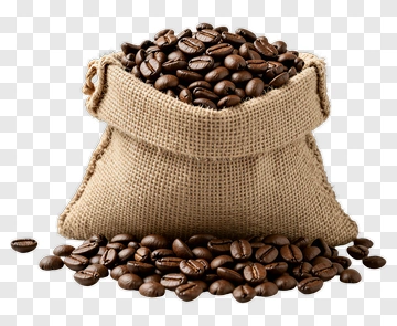 Coffee Bag Filled With Coffee Beans PNG