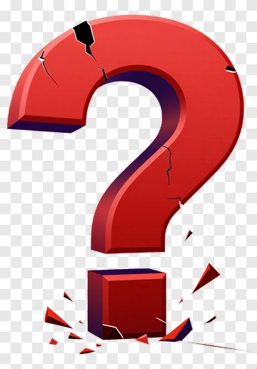 Red 3D Question Mark With Cracks PNG
