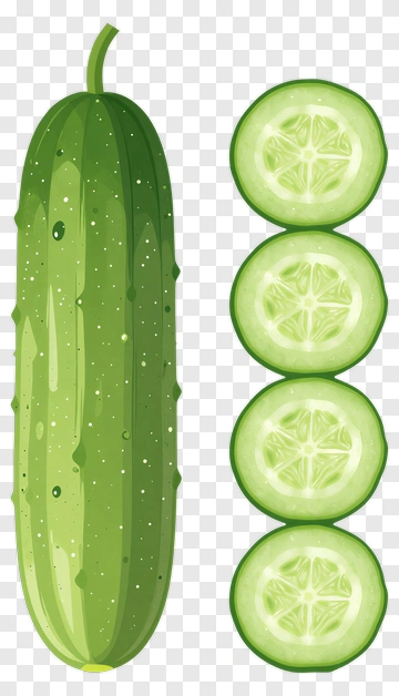 Fresh Cucumber And Slices PNG