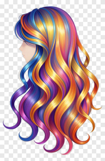 Colorful Wavy Hair PNG