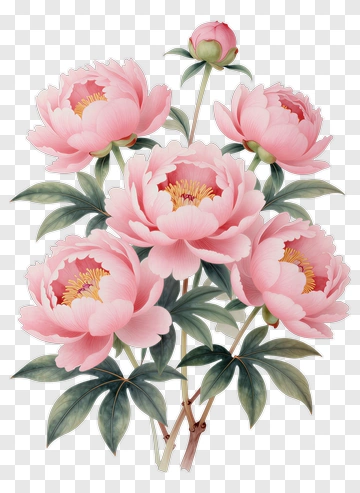 Pink Peony Flower Bouquet PNG