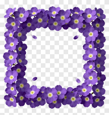 Purple Flower Frame PNG