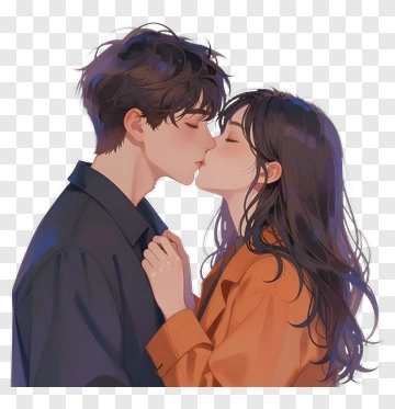 Couple Kissing In A Romantic Moment PNG
