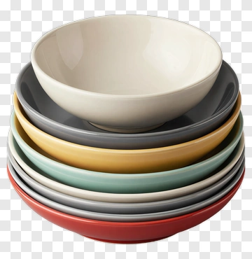 Stack Of Colorful Bowls PNG