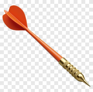 Orange Dart With Gold Tip PNG