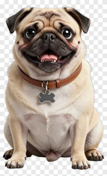 Happy Pug Dog Smiling PNG