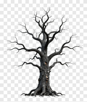Black Tree With Twisted Branches PNG