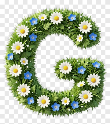 Floral Letter G PNG