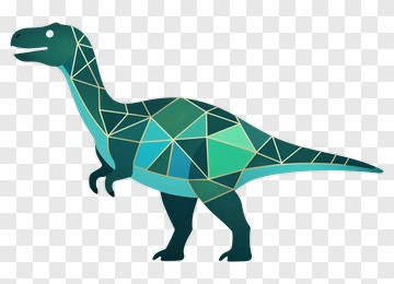 Geometric Dinosaur Illustration PNG
