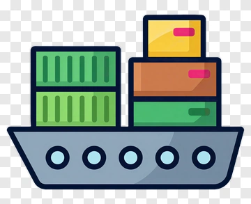 Cargo Ship With Colorful Containers PNG