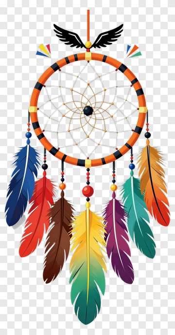 Colorful Dreamcatcher With Feathers PNG