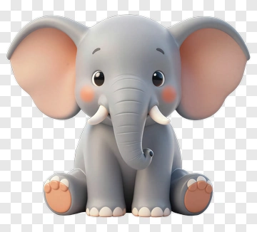 Cute Cartoon Elephant PNG