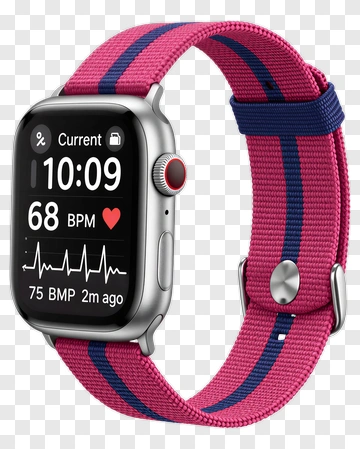 Smartwatch With Pink And Blue Strap PNG