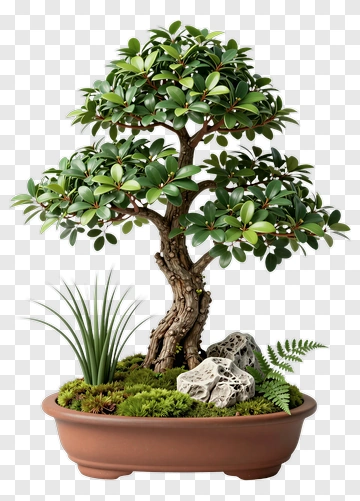 Bonsai Tree In A Decorative Pot PNG