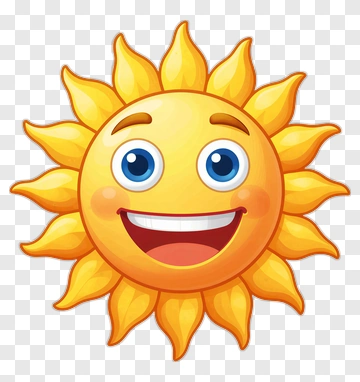 Happy Cartoon Sun With Smiling Face PNG