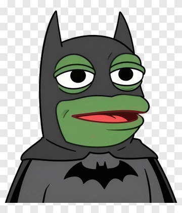 Cartoon Frog In Batman Costume PNG
