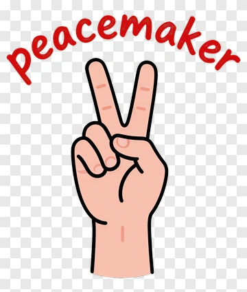 Peace Sign Hand Gesture With Peacemaker Text PNG