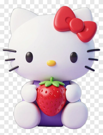 Hello Kitty Holding A Strawberry PNG