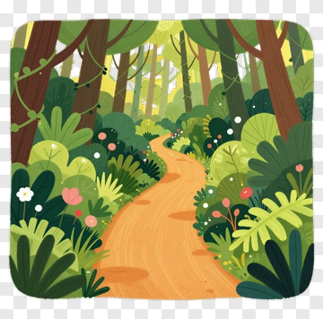 Colorful Forest Pathway PNG