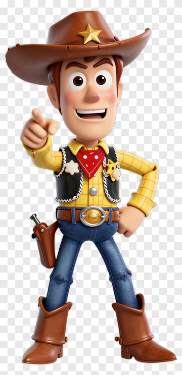 Cartoon Cowboy Character Pointing PNG