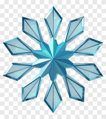 3D Blue Snowflake PNG