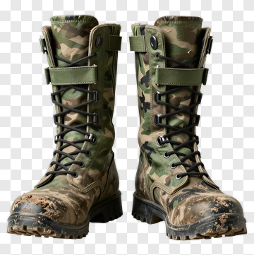 Camouflage Military Boots PNG