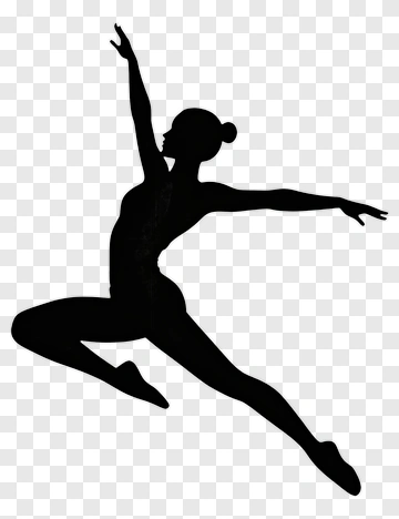 Dancer Leaping In A Silhouette Pose PNG