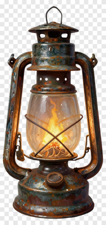 Vintage Lantern With Flickering Flame PNG