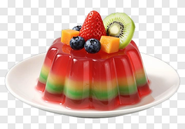 Colorful Jelly Dessert With Fresh Fruits PNG