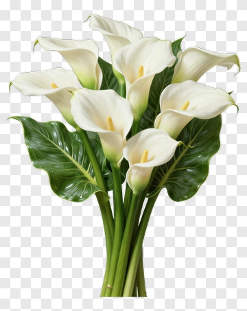 Bouquet Of White Calla Lilies PNG