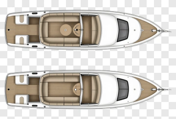 Top View Of A Motorboat With Seating Arrangement PNG