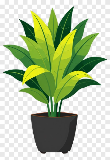 Colorful Potted Plant PNG