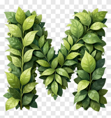 Leafy Letter M PNG