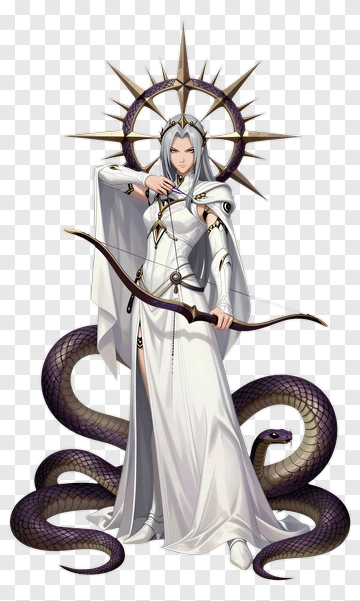 Fantasy Character Holding A Bow With A Snake PNG