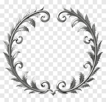 Ornate Silver Floral Frame PNG