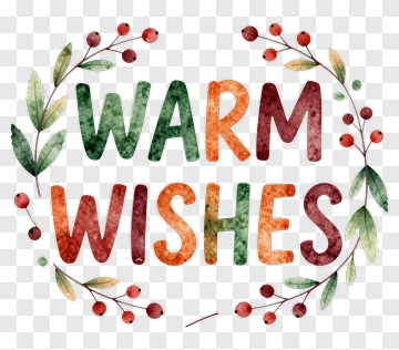Warm Wishes Greeting Card Design PNG